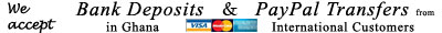 shop a dollar accepts paypal, credit cards and bank tranfers in Ghana